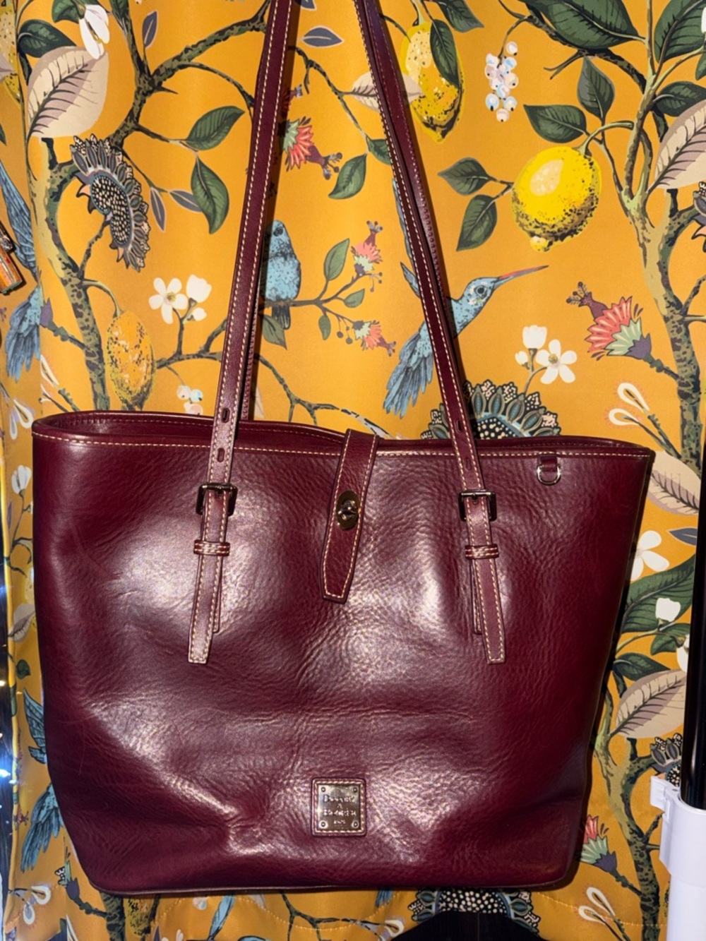 Dooney And Bourke Bordeaux Toscana Leather Dover Tote Purse